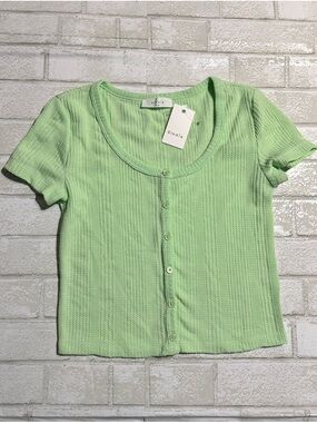 Elodie Mint Green Ribbed Top
